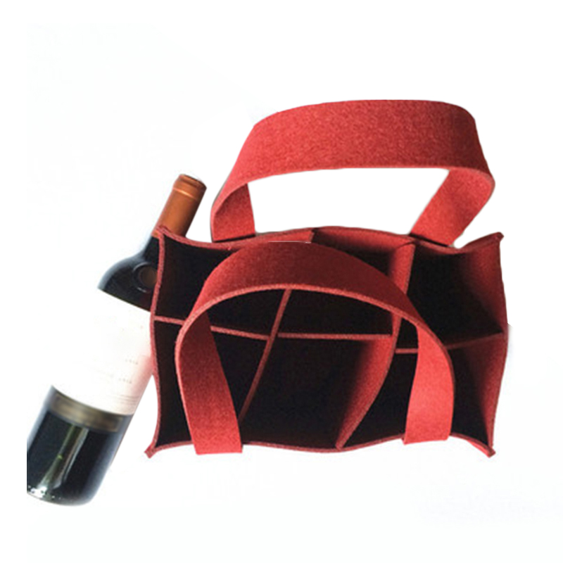 Wine Beer Holder - 6 grid Felt Storage Bag for