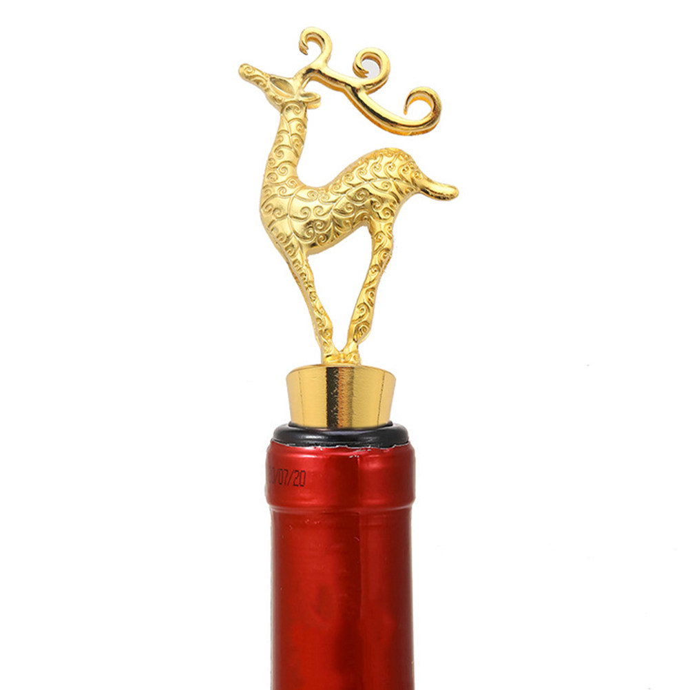 Wine Beer Festival - 4Pcs Christmas Wine Bottle Stoppers Elk
