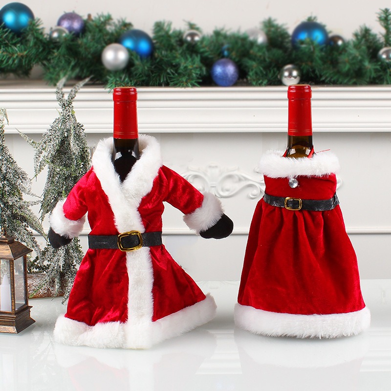 Wine Beer Festival - Christmas Wine Bottle Dress Cover Santa