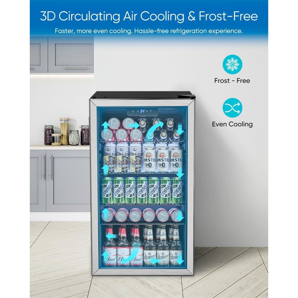 Beverage Refrigerator Cooler - - Wine Beer Mini Fridge recension och pris