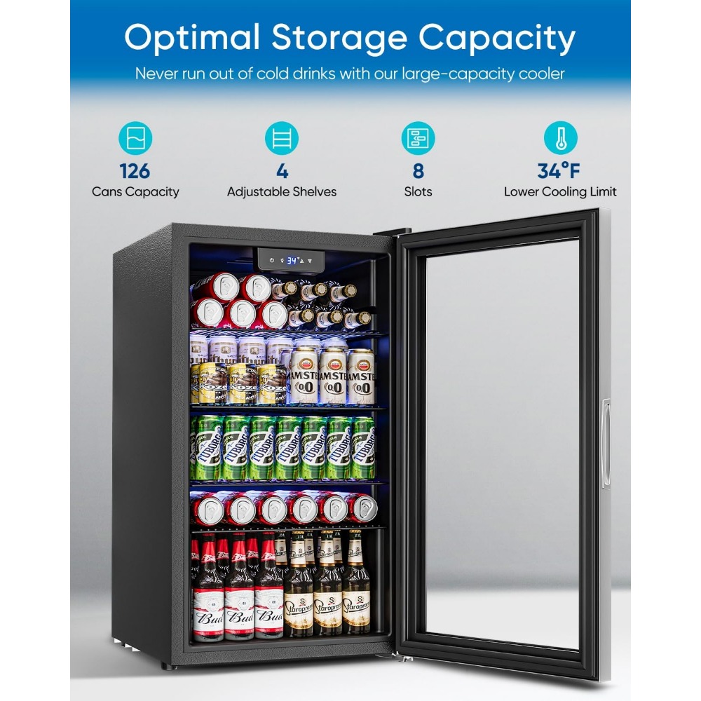 Beverage Refrigerator Cooler - - Wine Beer Mini Fridge recension och pris