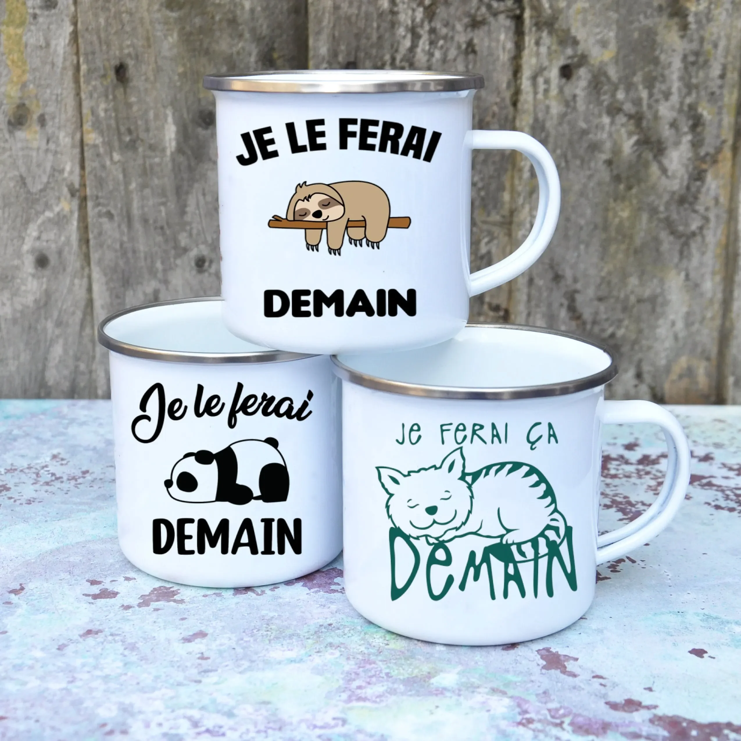 Cute Enamel Coffee Mug French  - Wine Beer Festival recension och pris