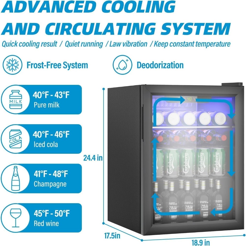 Compact Beverage Refrigerator, - Wine Beer Fridge Small recension och pris