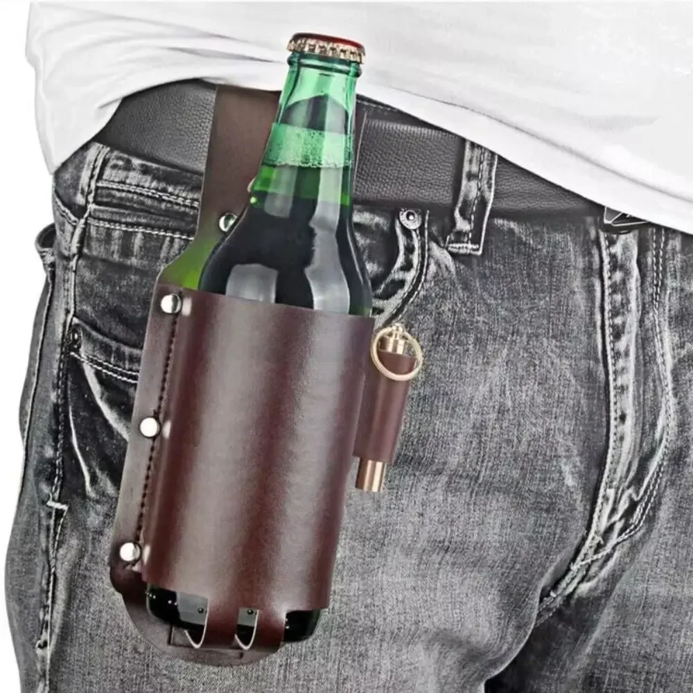 PU Leather Beer Bottle Waist H - Wine Beer Holder recension och pris