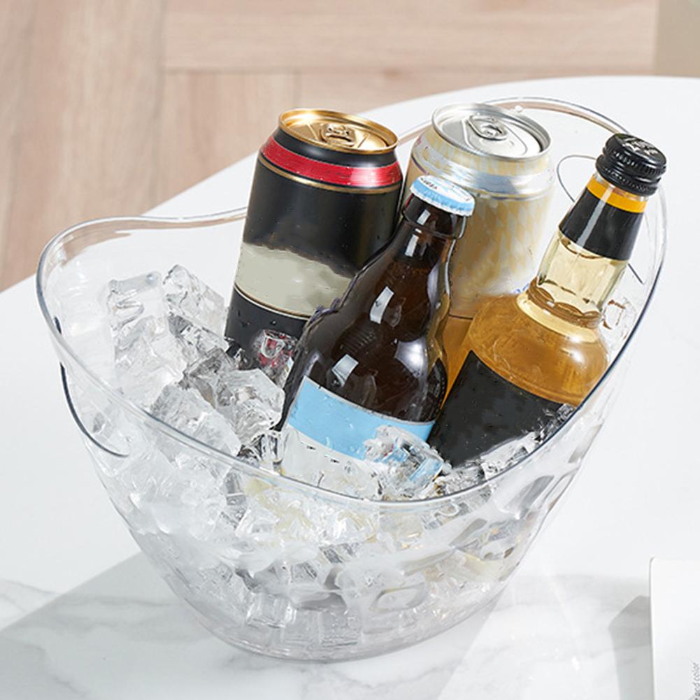 PET Plastic Ice Bucket Clear B - Wine Beer Holder recension och pris