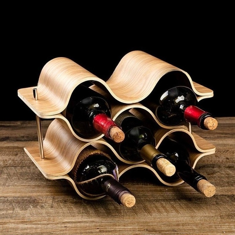 Wavy Wine Bottle Holders Woode - Wine Beer Holder recension och pris
