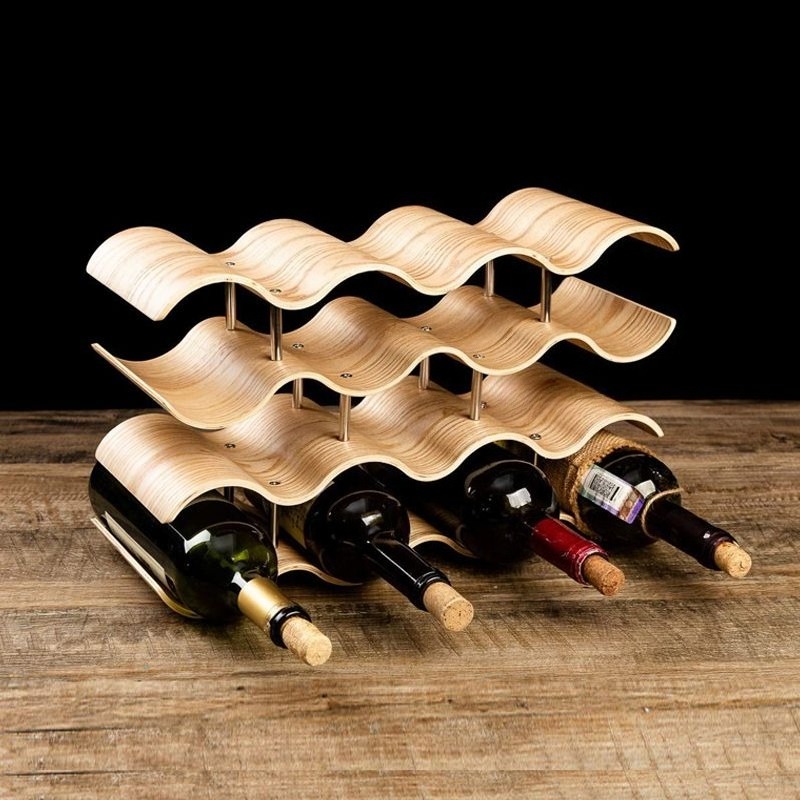 Wavy Wine Bottle Holders Woode - Wine Beer Holder recension och pris