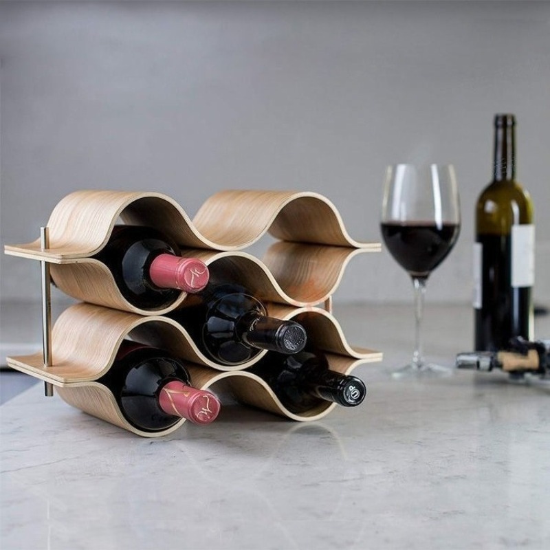 Wavy Wine Bottle Holders Woode - Wine Beer Holder recension och pris