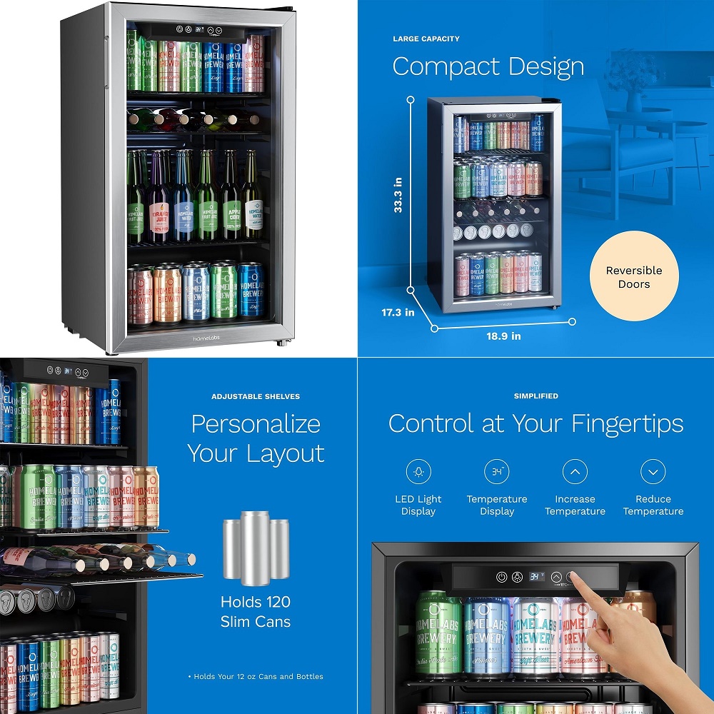 Beverage Refrigerator and Cool - Wine Beer Fridge Small recension och pris