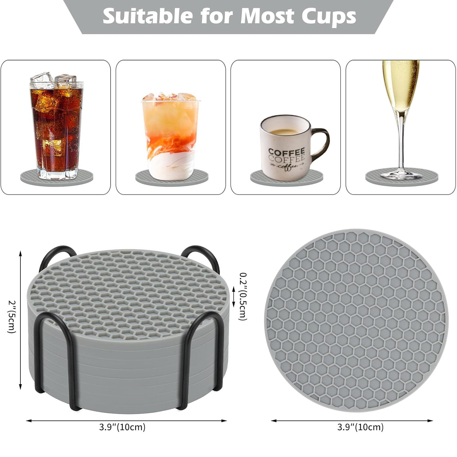 Silicone Coasters Set with Hol - Wine Beer And Liquor recension och pris