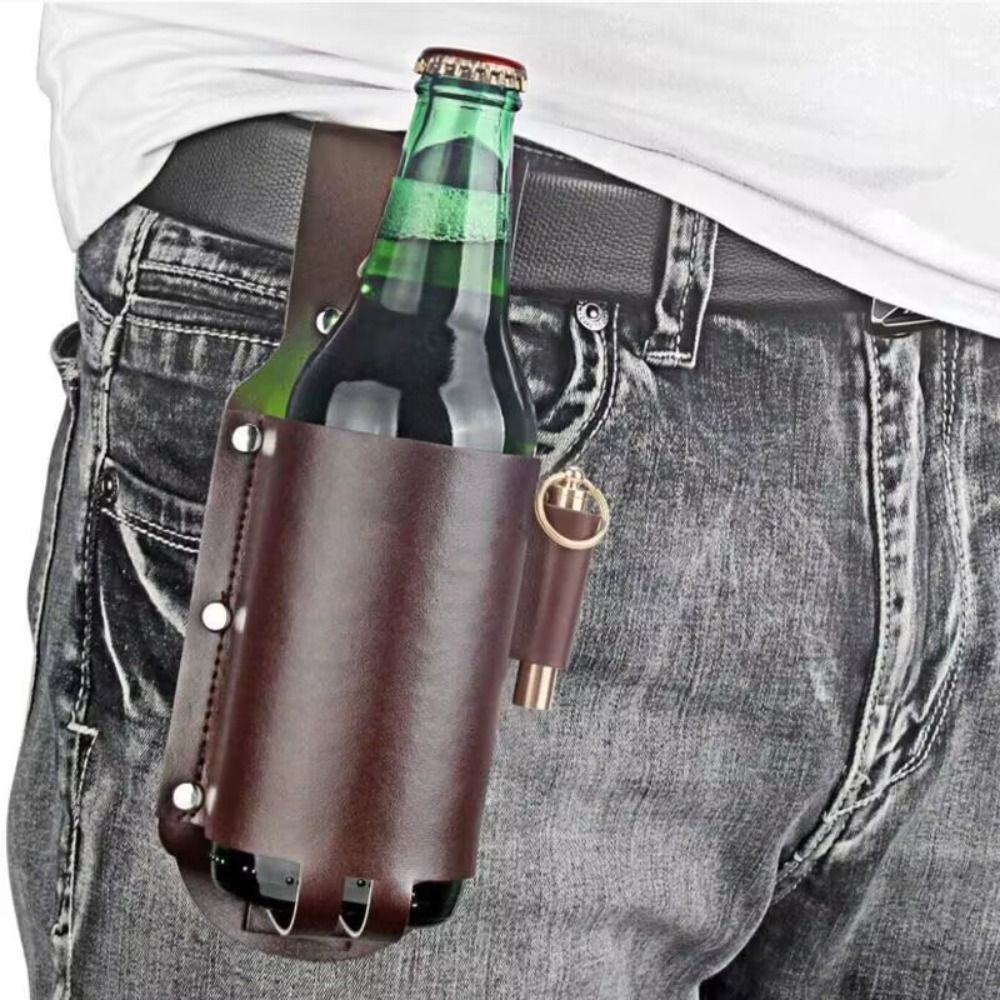 PU Leather Beer Bottle Waist H - Wine Beer Holder recension och pris
