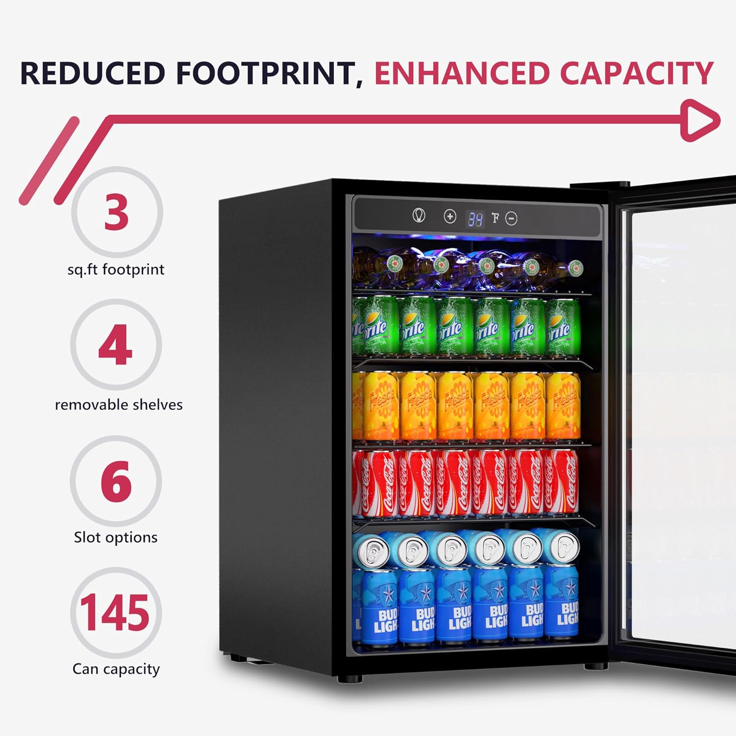 4.5 Cu.ft Beverage Cooler, 145 - Wine Beer Mini Fridge recension och pris