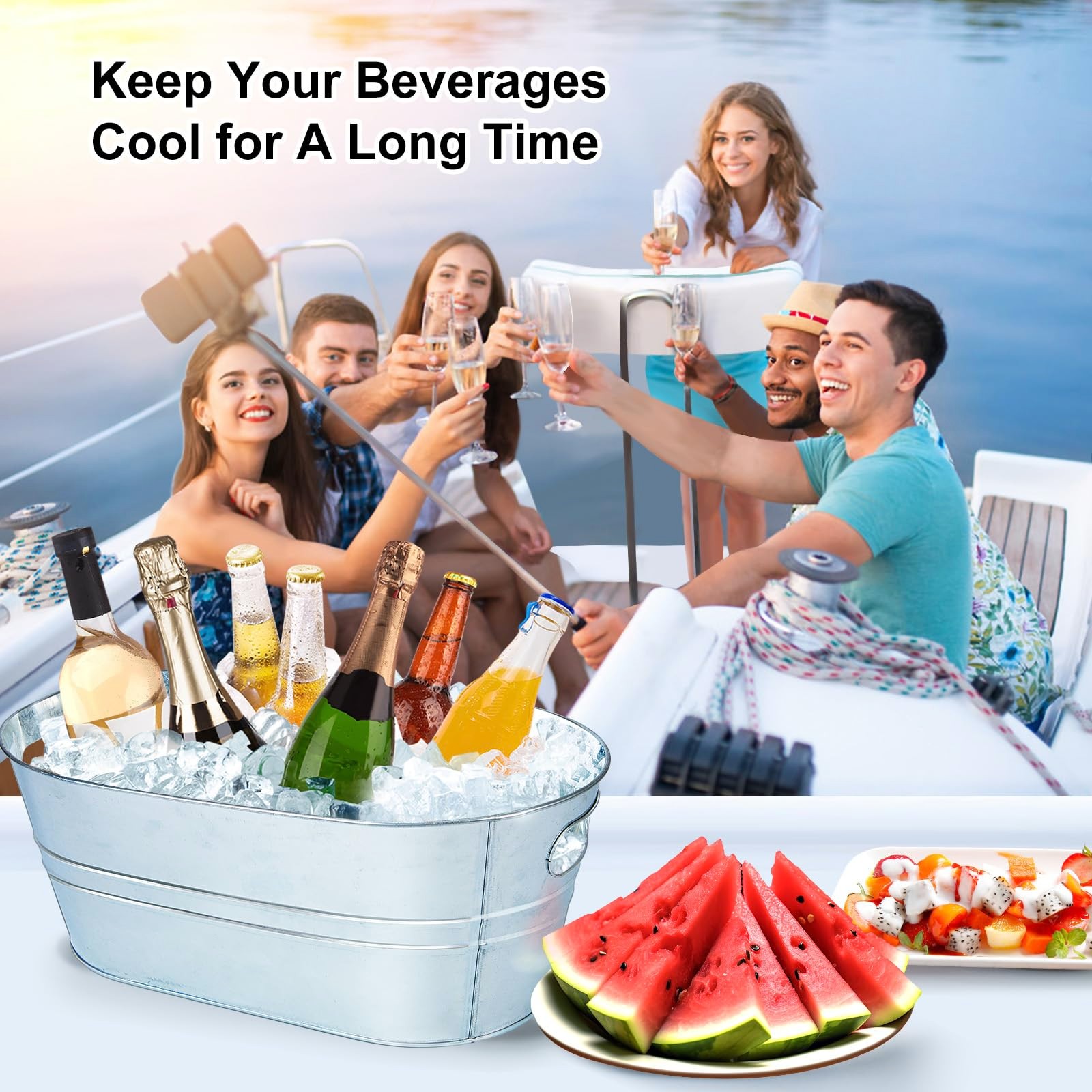 Galvanized Metal Ice Buckets W - Wine Beer Holder recension och pris