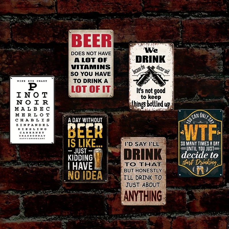 High Definition Metal Tin Sign - Beer And Wine Quote recension och pris