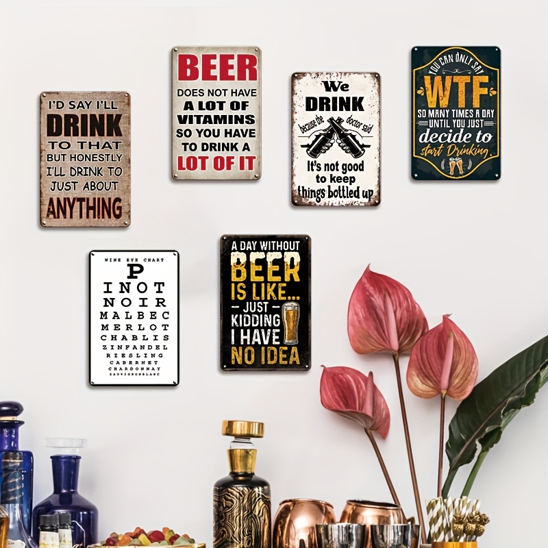 High Definition Metal Tin Sign - Beer And Wine Quote recension och pris