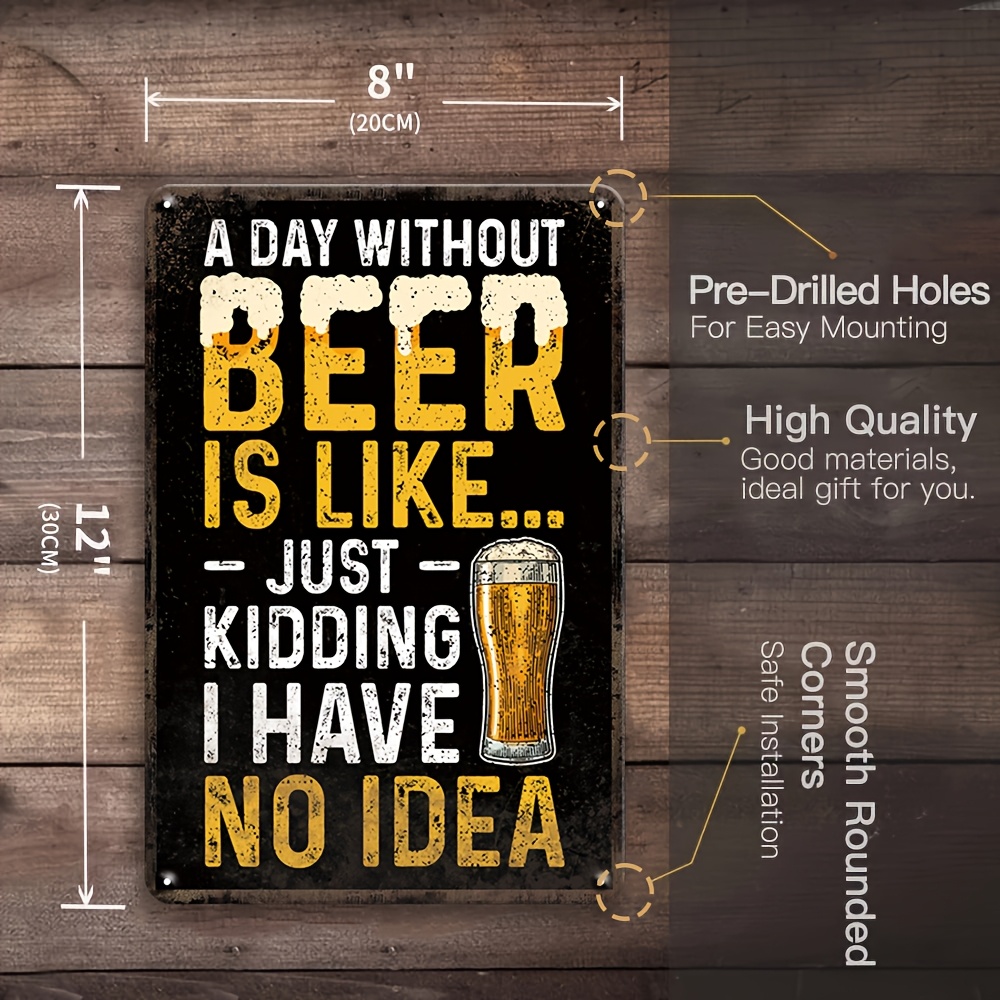 High Definition Metal Tin Sign - Beer And Wine Quote recension och pris