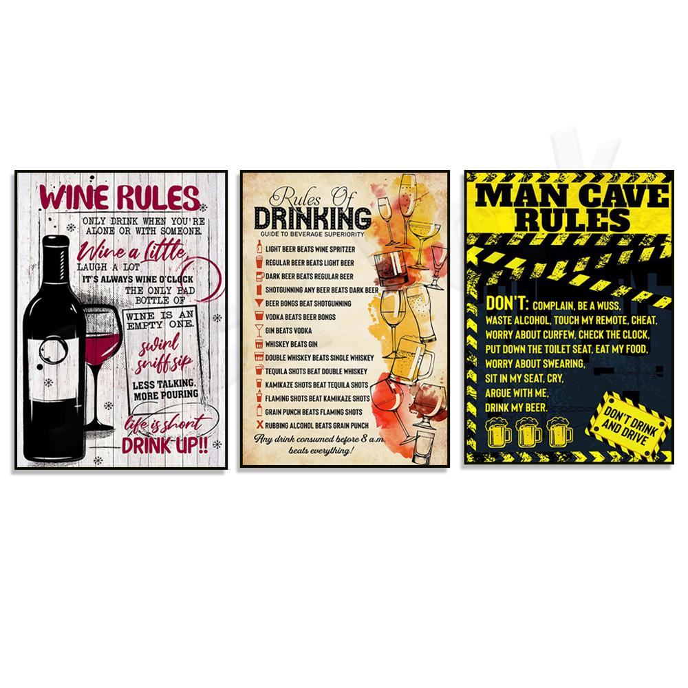 Beer Wine Drinking Rules Poste - Wine Beer Combination recension och pris