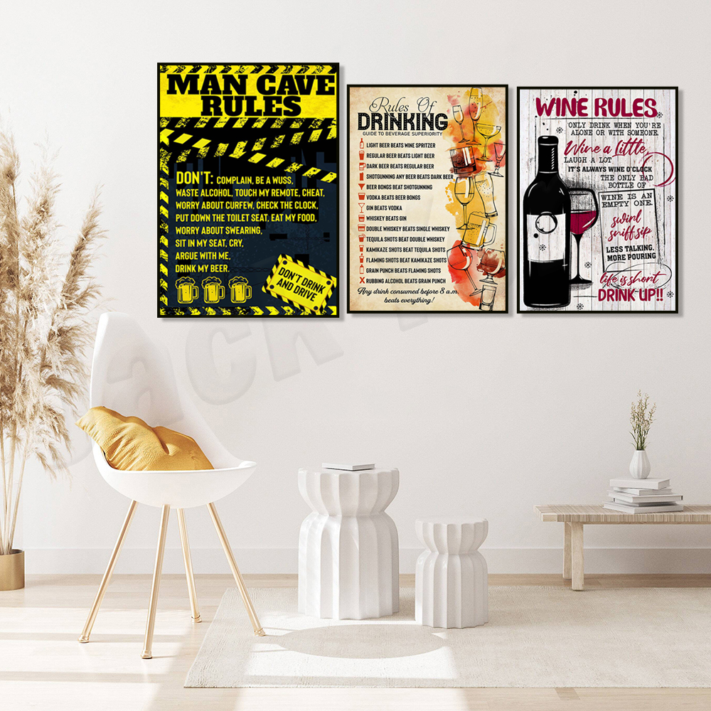 Beer Wine Drinking Rules Poste - Wine Beer Combination recension och pris