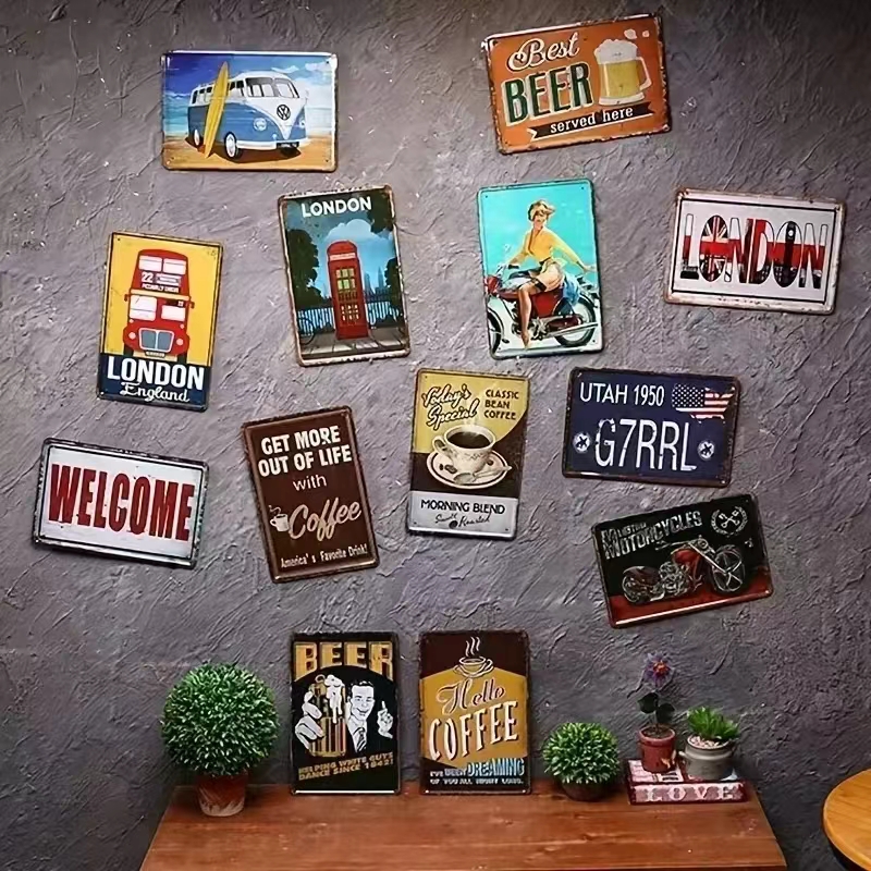 2026  Metal Tin Sign Funny Bee - Beer And Wine Quote recension och pris
