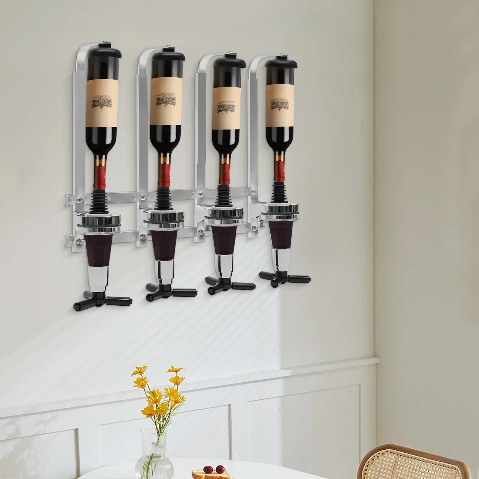 4-Bottle Wall Mount Liquor Dis - Wine Beer Holder recension och pris