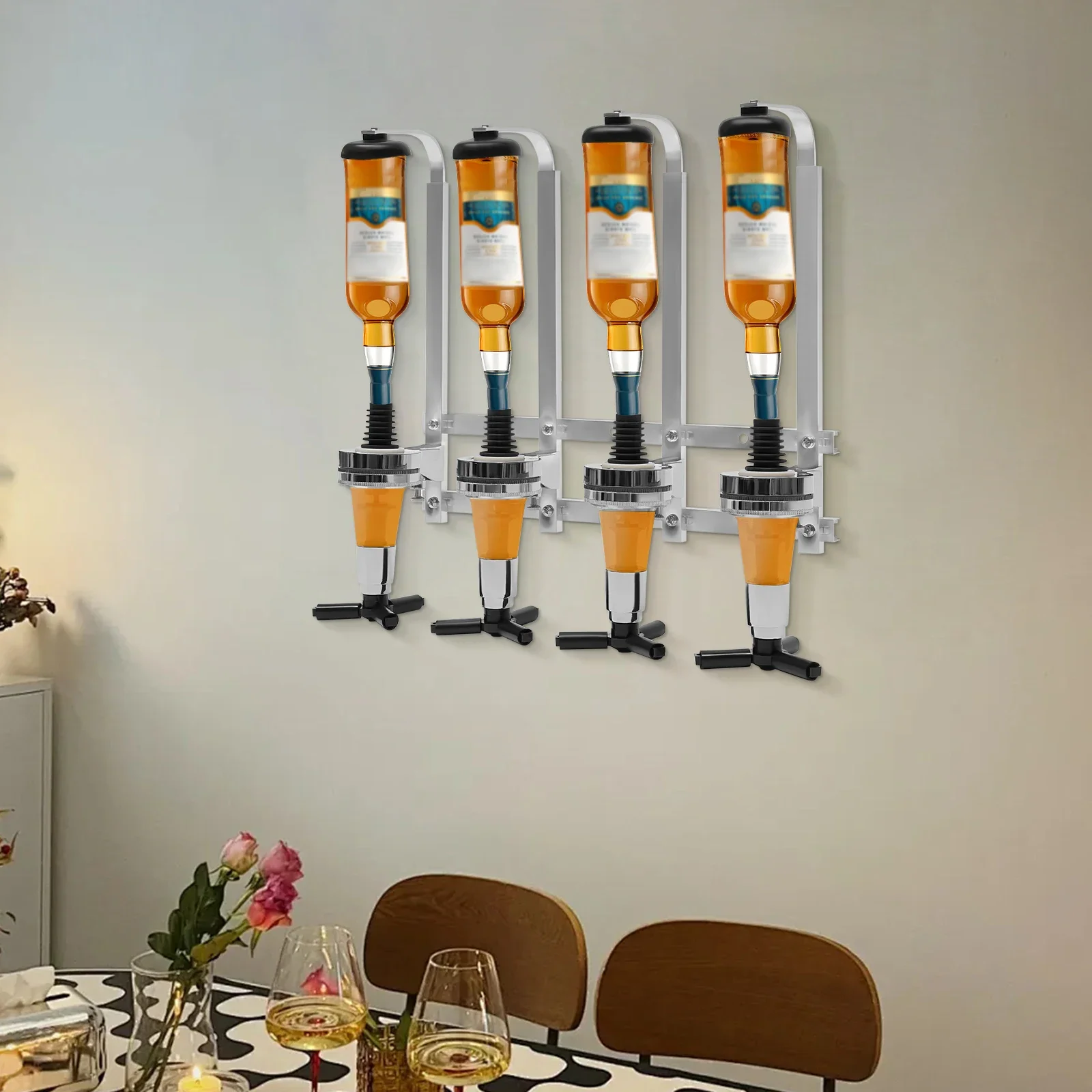 4-Bottle Wall Mount Liquor Dis - Wine Beer Holder recension och pris