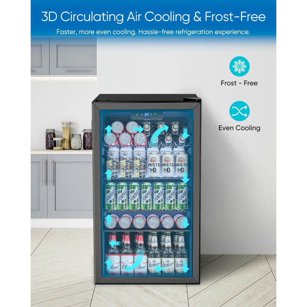 3.2 Cu.Ft Compact Beverage Fri - Wine Beer Fridge Small recension och pris