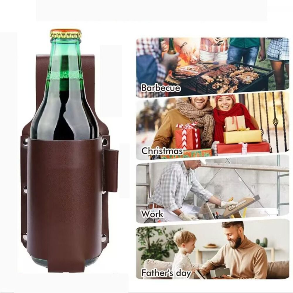 PU Leather Beer Bottle Waist C - Wine Beer Holder recension och pris